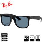 Óculos de Sol Ray-Ban Original Justin Classic Preto FoscoAzul Clássico Polarizado - RB4165L 622/2V 55