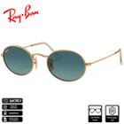 Óculos de Sol Ray-Ban Original Oval Metal Dourado Arista Polido Azul Degradê - RB3547 001/3M 54-21