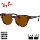 Óculos de Sol Ray-Ban Original RB0707S Havana Listrado Polido Lentes Marrom Clássico - RB0707S 954/33 53-21