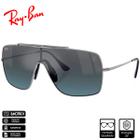 Óculos de Sol Ray-Ban Original RB3697M Prata Polido Prata/Azul Degradê Espelhado - RB3697M F104Y0 0-135