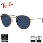 Óculos de Sol Ray-Ban Original Round Reverse Ouro Rosé Polido Azul Escuro Clássico - RBR0103S 92023A 53-21