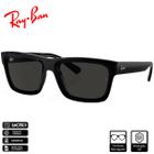 Óculos de Sol Ray-Ban Original Warren Bio-Based Preto Polido Cinza Escuro - RB4396 667787 57-20