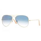 Óculos de Sol Ray-Ban RB3025 Aviator Dourado - Lente Azul Degradê tamanho 58 mm.