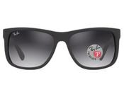 Óculos de Sol Ray Ban RB4165L 622/T3 55 Justin Preto Fosco Polarizado Original