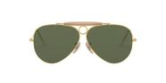 Óculos de Sol Ray-Ban Shooter RB3138 W3401 Ouro Lente Verde Escuro G15 Tam 58