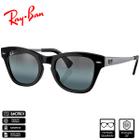 Óculos de Sol RayBan RB0707SM Polido Preto Azul Vintage Espelhado RB0707SM 901G6 53 21