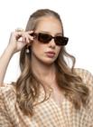 Óculos Feminino De Sol Pietra Retangular Proteção UVA E UVB Com Case Antiqueda