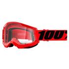 Óculos Motocross 100% Strata 2 Goggle Red - Lente Cristal