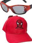 Oculos novo e bone bordado do homem aranha infantil masculino novidade para seu filho