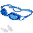 Oculos para Natacao Azul Marlin pro + Protetor de Ouvido Muvin