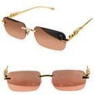 Óculos sol dourado hype jaguar yakuza trap mafia + case moda verão estiloso original metal banhado