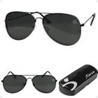 oculos sol feminino aviator preto aço inoxidavel + case moda masculina qualidade premium original