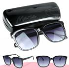 oculos sol feminino quadrado proteção uv + case praia original qualidade premium preto estiloso moda