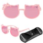 Oculos sol infantil gatinho rosa protecao uv vintage + case menina presente qualidade premium