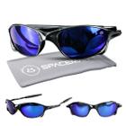 Oculos sol masculino acetato proteção uv lupa praia + case original lente azul espelhada moda casual