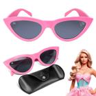 oculos sol premium infantil barbie rosa + case praia criança pink presente verao vintage original