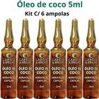 Óleo De Coco Cabelo E Brilho 5ml - Kit C/ 6 Ampolas