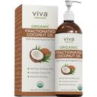 Óleo de Coco Orgânico Fracionado Viva Naturals: versátil para cabelos, pele e transporte - 16 fl oz