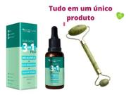 Óleo Facial 3 Em 1 + Pedra Jade Massageador Rosto - Kit