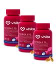 Ômega 3 1000mg TG - Importado e Rico EPA DHA Com Selo IFOS e Vitamina E de 120 cápsulas Vhita 3 unidades
