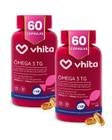 Ômega 3 1000mg TG - Importado e Rico EPA DHA Com Selo IFOS e Vitamina E de 60 cápsulas Vhita 2 unidades