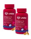 Ômega 3 DHA 1000mg Com Vitamina E Rico Em DHA - Tecnologia TG e Selo IFOS 60 cápsulas  Vhita 2 unidades