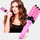 Ondulador Tri-onda Rosa 25mm Bivolt Profissional Cerâmica