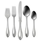 Oneida American Harmony 45 Peças Everyday Flatware, Serviço para 8, 18/0 Aço Inoxidável, Conjunto de Prataria, Cofre para Lava-louças, Prata