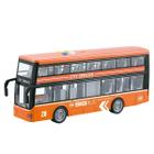 Ônibus de Dois Andares de Fricção com Luz e Som - City Service - Laranja - 1:16 - Yes Toys