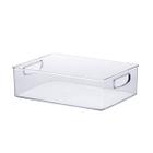 Organizador caixa acrílica 31 x 22 x 9 cm - cristal - armários brinquedos despensa escritório geladeira