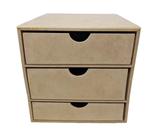 Organizador Com 3 Gavetas Liso Mdf