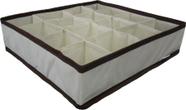 Organizador de Gavetas 36X36 c/ 16 divisões Bege/Marrom