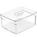 Organizador De Geladeira 2,2L Organizador Clear Fresh Com Bandeja De Drenagem E Respiradouro OU