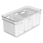 Organizador De Geladeira Clear Fresh Com 3 Cestos 5L Armazenamento Cozinha Alimentos OU - Incolor