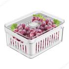 Organizador de Geladeira Clear Fresh Natural Com Cesto Escorredor Travas e Válvula Ou