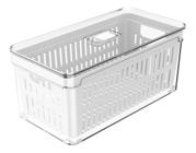 Organizador De Geladeira Com Escorredor Tampa 5L Clear Fresh