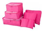 Organizador De Mala 6 Peças Necessaire Viagem Bolsa Pink