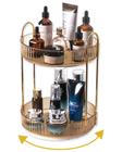 Organizador de maquiagem Asayuee 360 Rotating 2 Tier Gold ABS