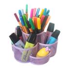 Organizador de Mesa Giratório Porta Caneta Lápis Clips 7 Divisórias Flor Color