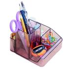 Organizador de mesa porta caneta,lápis, objetos 6 divisórias acrílico básico