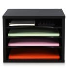 Organizador de papel de mesa FITUEYES Wood com 4 camadas de armazenamento preto