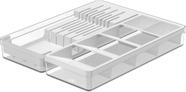 Organizador De Talheres Facas Utensilios Gavetas Clear Ou