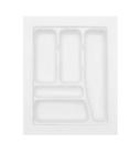 Organizador divisor de talheres 5 divisões dt07 branco ajustável resistente faca garfo colher concha