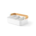 Organizador em plástico e madeira sustentável Umbra Bellwood 11x7cm branco