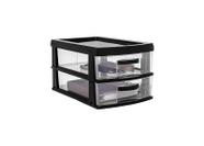 Organizador Gaveteiro Compacto 2 Gavetas 27x18x15Cm Preto