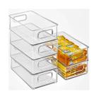 Organizador Geladeira Multiuso Armários Gavetas Kit c/ 6 Transparente