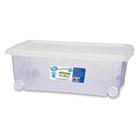 Organizador Grande Transparente 30 Litros Com Tampa E Rodas - Usual