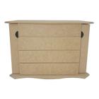 Organizador Joias 9 Divisorias 3 Gavetas e Porta Colar 36cm Mdf Madeira