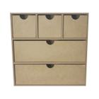 Organizador Liso 5 Gavetas 30cm Mdf Madeira