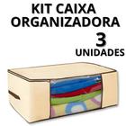 Organizador Multiuso Caixa Organizadora De Guarda Roupa Flexivel Com Ziper 3 Peças